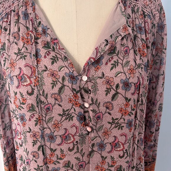 Johnny Was Floral Print Boho Dress Size Medium Long Sleeve - Picture 2 of 4